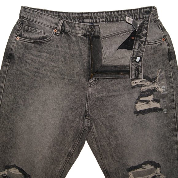Aeropostale Size 16 Mom Jeans Grey Distressed Raw Hem‎ 100% Cotton Denim Jeans - Picture 3 of 3